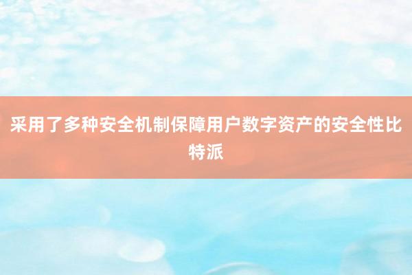 采用了多种安全机制保障用户数字资产的安全性比特派