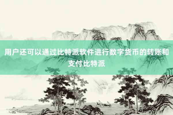 用户还可以通过比特派软件进行数字货币的转账和支付比特派