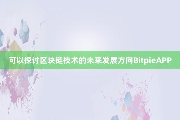 可以探讨区块链技术的未来发展方向BitpieAPP