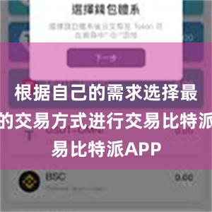 根据自己的需求选择最适合的交易方式进行交易比特派APP